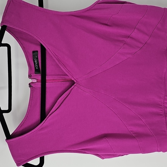 eshakti Pink Throwback 40s Vibe Flirty Fit&Flare Sleeveless Dress Pockets Sz:14 - Picture 4 of 11